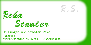 reka stamler business card